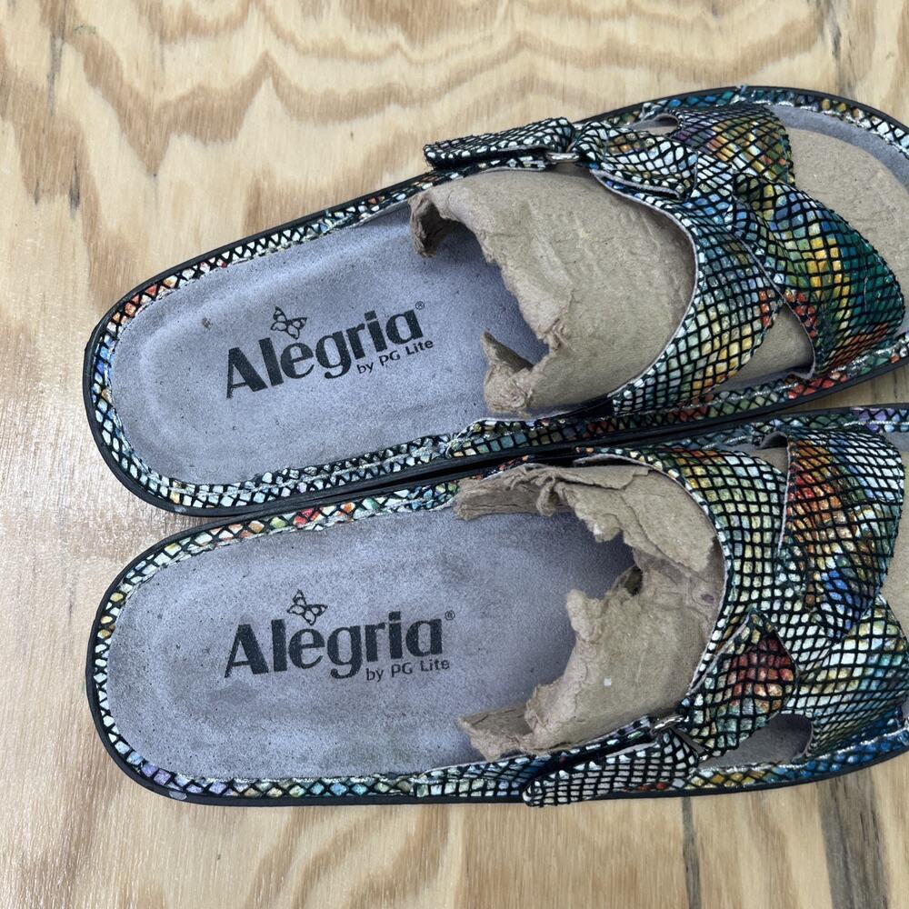 Alegria Sandals Womens Size 38 Floral Multi Color Comfort Leather Shoes - Picture 6 of 12